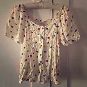 Reformation style Madewell blouse, floral print